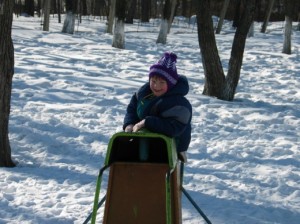 Katya playing on the playground