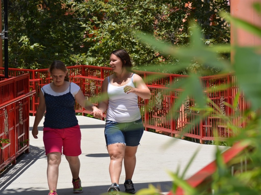 holding hands at park