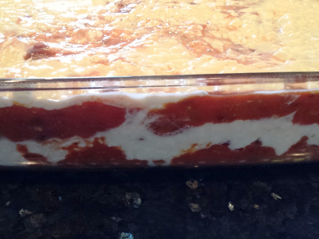 The layers  give enough moisture to allow the lasagna noodles to finish cooking while producing richer flavors. 