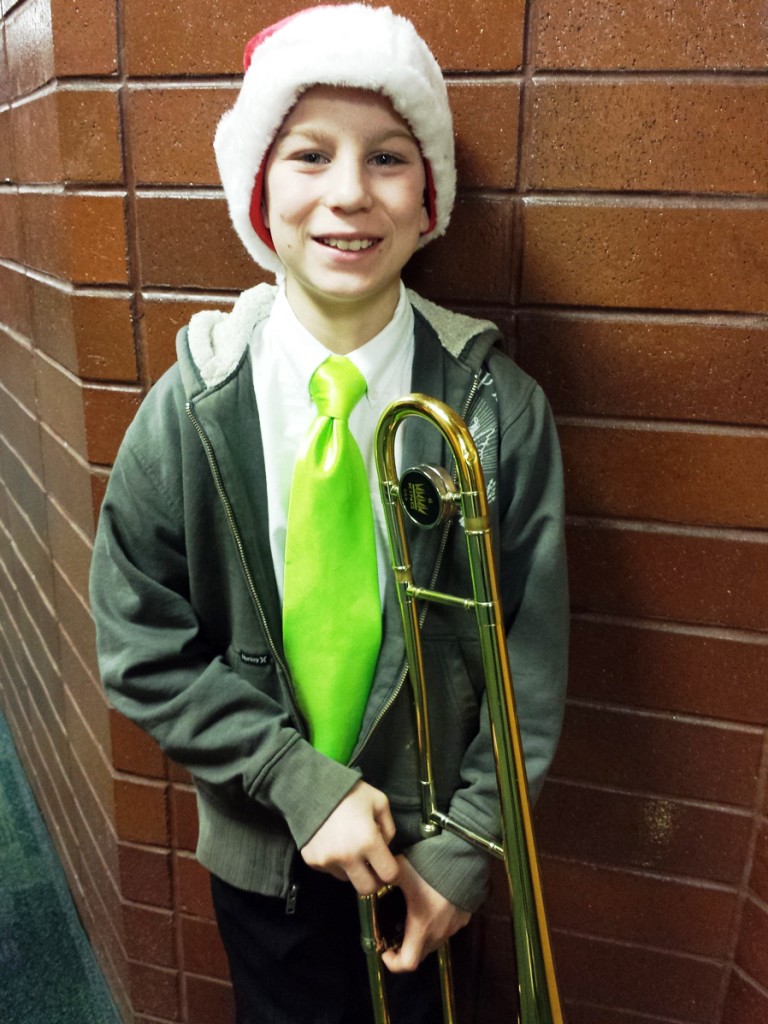 Denney Simmons and his trombone
