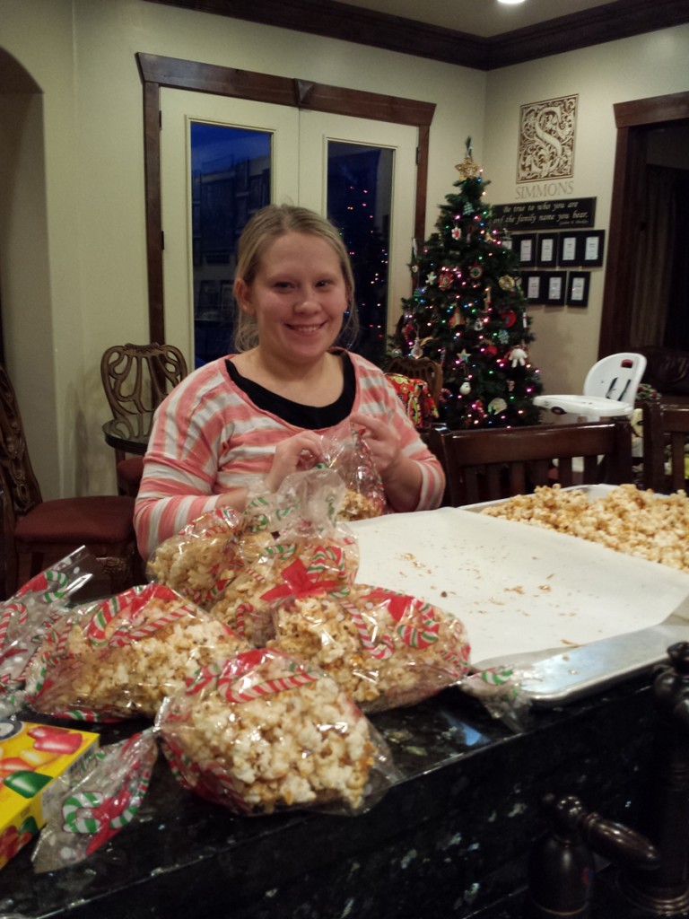 Annie Simmons Making Carmel Popcorn