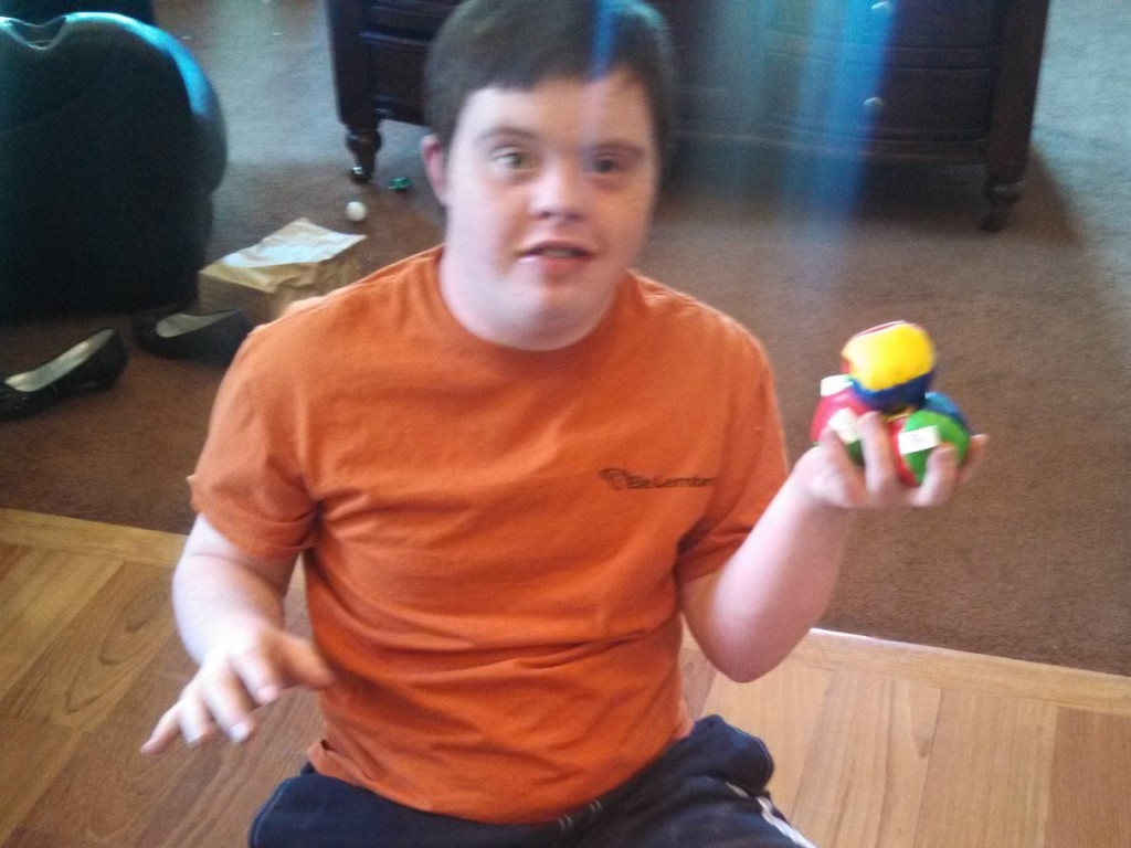 Jack Simmons learning to juggle